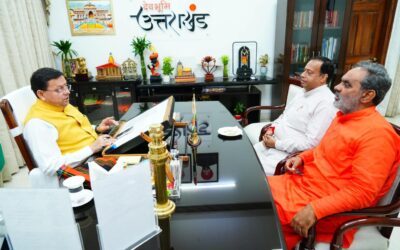 बीकेटीसी अध्यक्ष हेमंत द्विवेदी ने सीएम धामी से की मुलाकात, द्वितीय चरण की तैयारियों की दी जानकारी