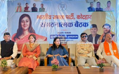 भाजपा प्रदेश सह-प्रभारी बांसुरी स्वराज का कोटद्वार एवं सतपुली में कार्यकर्ताओं ने किया स्वागत