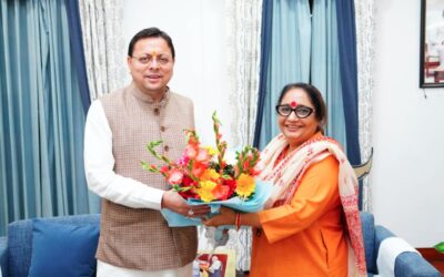 मुख्यमंत्री धामी से विधानसभा अध्यक्ष ऋतु खण्डूडी भूषण ने की भेंट